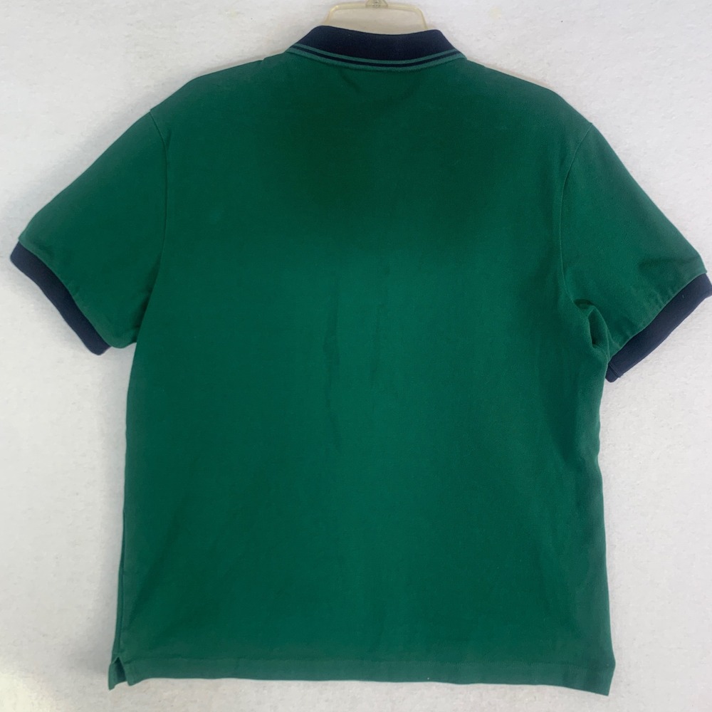 Prada Milano Polo Shirt Mens XXL Green Short Sleeve SJJ888 Contrast Trim Logo - Picture 3 of 8